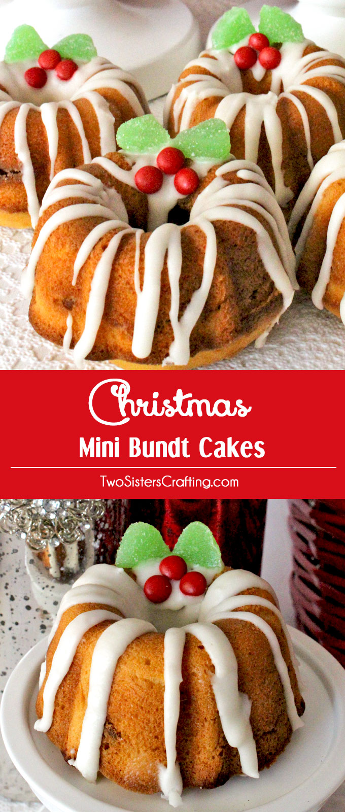 Christmas Mini Bundt Cakes - Two Sisters