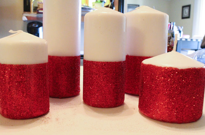 Glitter Candles - Easy DIY Christmas Decorations - Two 