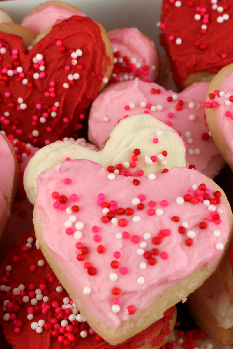 Valentine&#039;s Heart Sugar Cookie Bites - Two Sisters