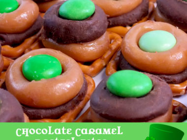 Chocolate Caramel Pretzel Bites for St. Patrick's Day
