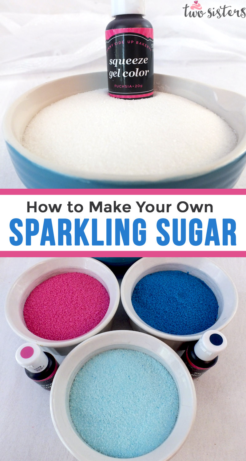 How to Make Your Own Sparkling Sugar - we have step by step directions on how to make your own homemade colored sugar sprinkles. Now you can have edible glitter sugar in any color your want! Throw out that store bought sanding sugar and make your own, it couldn't be easier! Follow us for more great baking and decorating tips. #SandingSugar #SparklingSugar #GlitterSugar