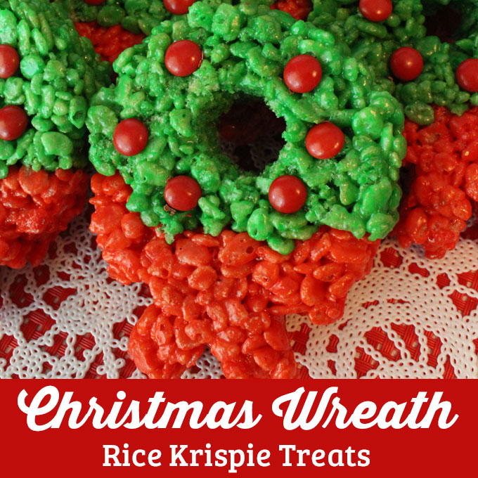 Christmas Wreath Rice Krispie Treats - Two Sisters Crafting