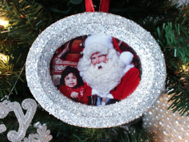 Glitter Photo Christmas Tree Ornaments