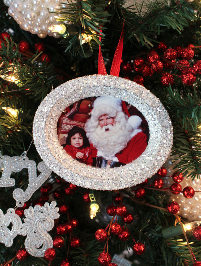 Glitter Photo Christmas Tree Ornaments - Two Sisters