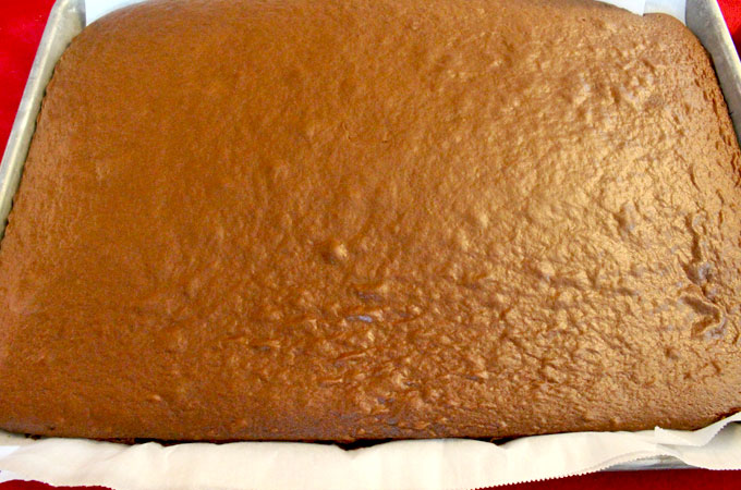 VALENTINES CAKE BITES Chocolate Cake just out of the oven