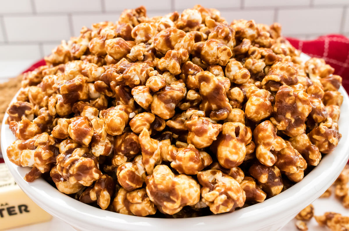 Easy Homemade Caramel Corn - Two Sisters