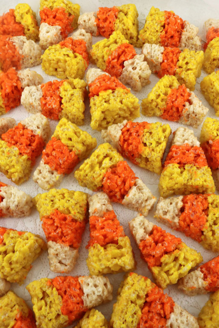 Candy Corn Rice Krispie Treats
 Candy Corn Mini Rice Krispie Treats Two Sisters