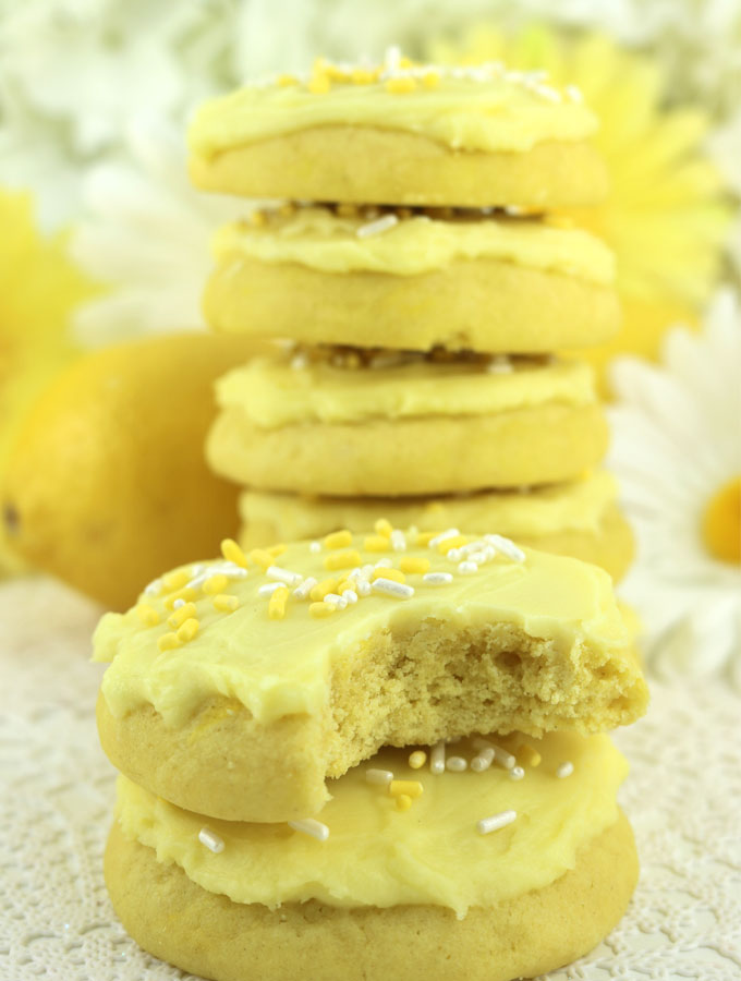 Lemon Cookies with Lemon Frosting - Two Sisters
