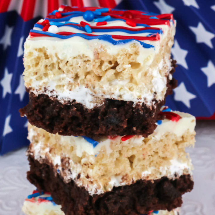 Patriotic Brownie Rice Krispie Treats