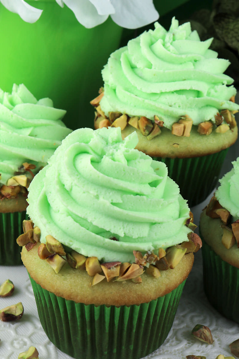 Pistachio Cupcakes with Pistachio Whipped Cream Frosting Two Sisters